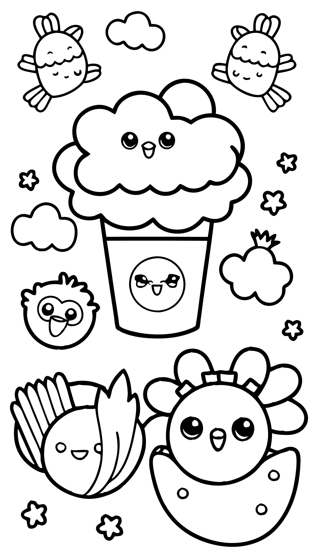 chicken nugget coloring page